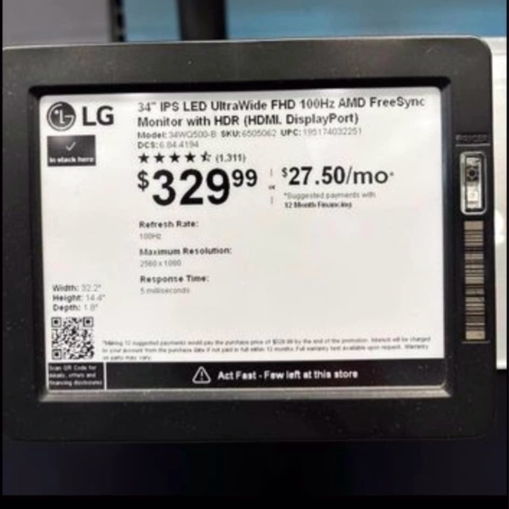 LG UltraWide 34” monitor